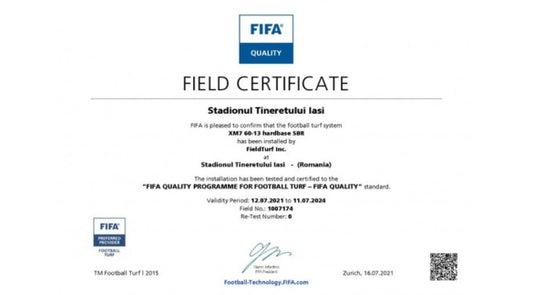 Teren de fotbal oficial, omologat FIFA QUALITY ‑ Stadionul Tineretului Iași, jud. Iasi